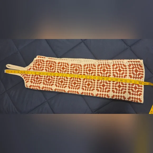 Brown and White Crotchet Spaguetti Straps Dress, Size M. - Picture 13 of 14